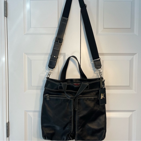 Kitamura Crossbody Handbag Shoulder Bag Black Leather Japan Laptop Bag - Picture 1 of 14